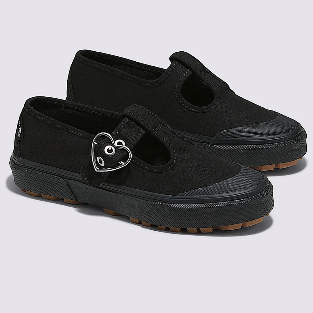 Vans Style 93 Black Mary Jane Sneakers Heart Buckle VN0A3XTJBKA Women's Sz 7 NEW - Picture 13 of 14